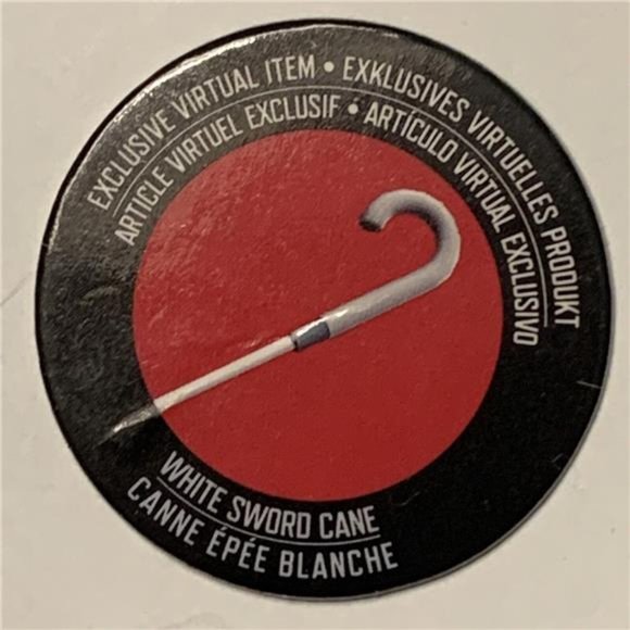 Roblox Action Series White Sword Cane Code Sent Messages Rare Accessory - Picture 2 of 2